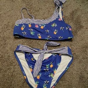 Blue Stripped Pineapple Bathing suit